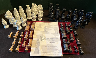60 piece Mixed lot Vintage ANRI REPLACEMENT Chess Pieces Plastic & Wood Game