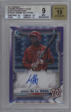 Jeremy De La Rosa 2021 Bowman Chrome Purple Refractor Auto 145/250  BGS 9  10