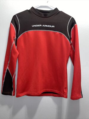 UNDER ARMOUR COLDGEAR LONG SLEEVE FITTED COUPE YXL RED BLACK