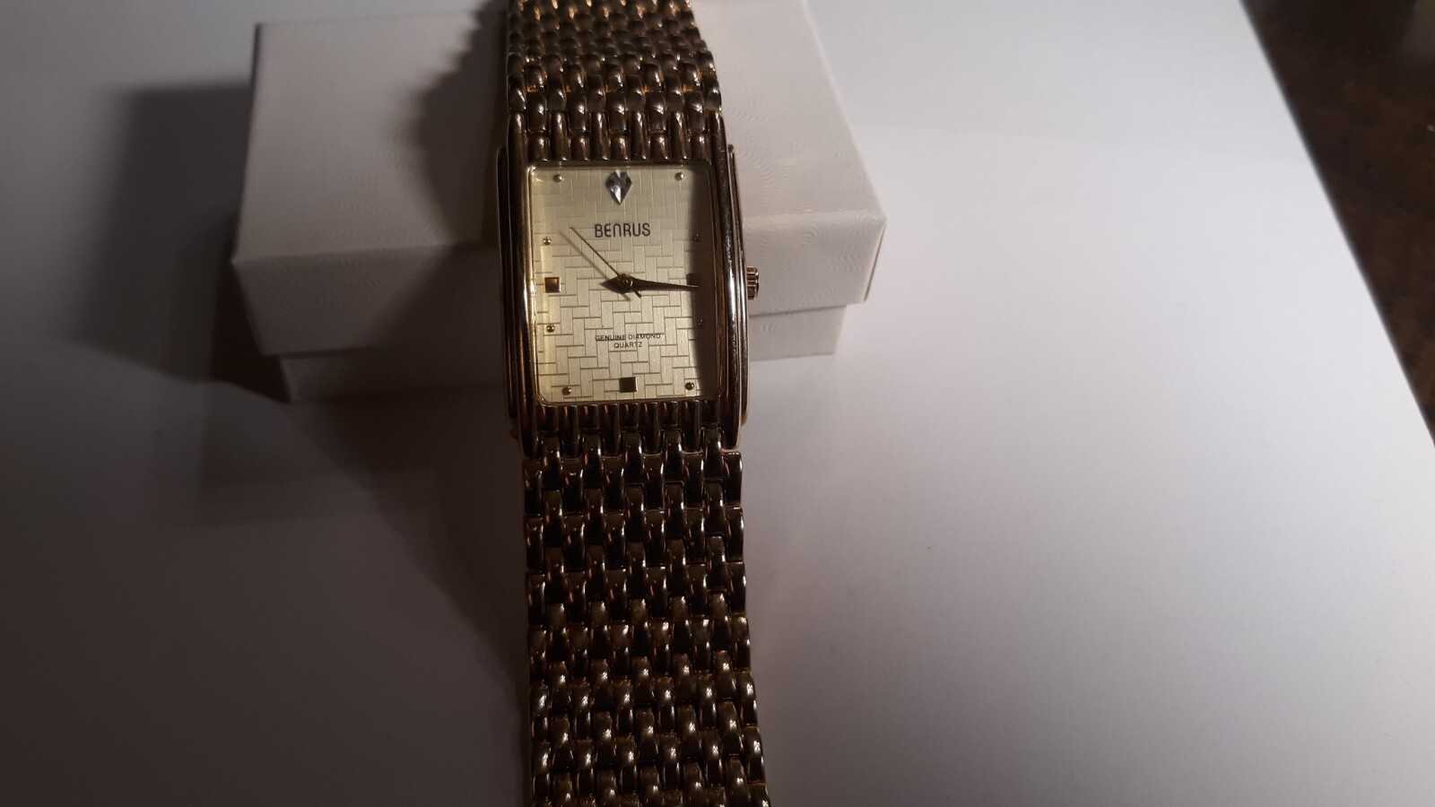 RARE BENRUS PIM136 Rectangular Face  Genuine Diam… - image 3