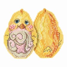 Kit de Pascua de punto de cruz contado de pollito amarillo Mill Hill 2017 Jim Shore JS181712