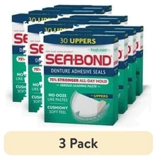 Sea Bond Upper Secure Denture Adhesive Seals, Fresh Mint Flavor, 30 Ct. FREE SHI