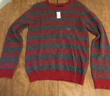 Aeropostale Women's Pullover Sweater, Size Medium, Red  Grey, New w/Tag 352 