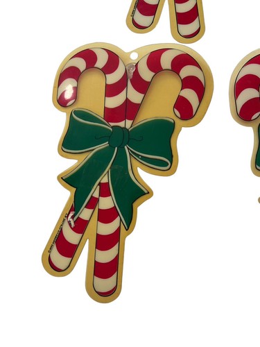 Vintage 1989 Prismatix Christmas Suction Cup Window Decor 5 Candy Canes - Bild 5 von 9
