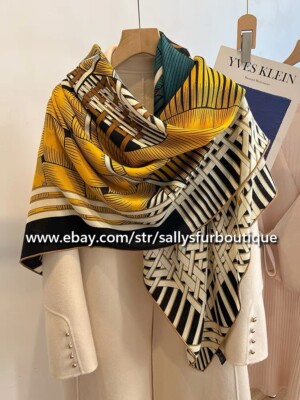 Sallys 70% Cashmere 30% Silk Wrap Scarf Stole Horse Knit Print