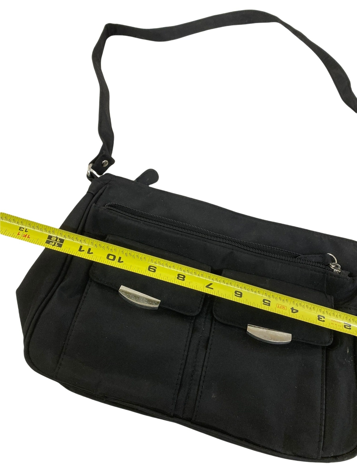 Solid black water resistant purse - image 3