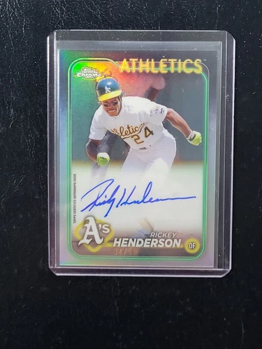 2024 Topps Chrome Update Rickey Henderson /50 Auto #CLA-RH Athletics - Picture 1 of 3