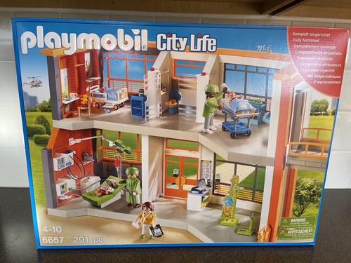 NEW PLAYMOBIL City Life Furnished Children's Hospital Playset 6657 NIB! Last One