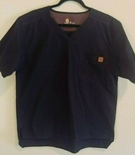 Men's Medium Black Carhartt Scrub Top Breast Pocket