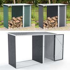 Large Log Store Firewood Outdoor Garden Storage Logs Shed with Lockable Tool Box