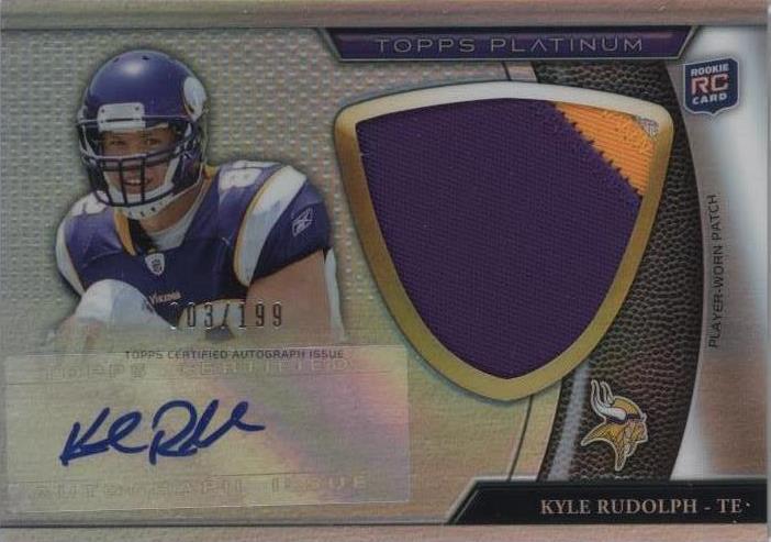Kyle Rudolph Rookie Card 2011 Topps Platinum - Kyle Rudolph #97 Jumbo Patch Refractor Rookie ...