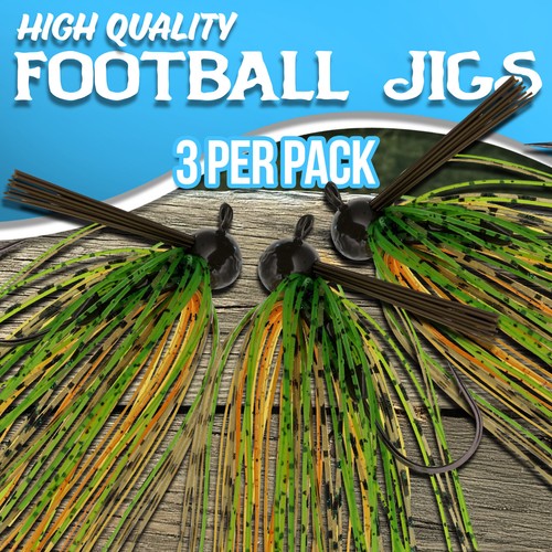 Reaction Tackle Lead Football Jigs 3-Pack - Picture 3 of 22