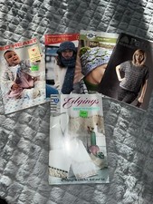 Lot of 5Vintage Pattern Books Patons Metallic, Loops And Threads Red Heart