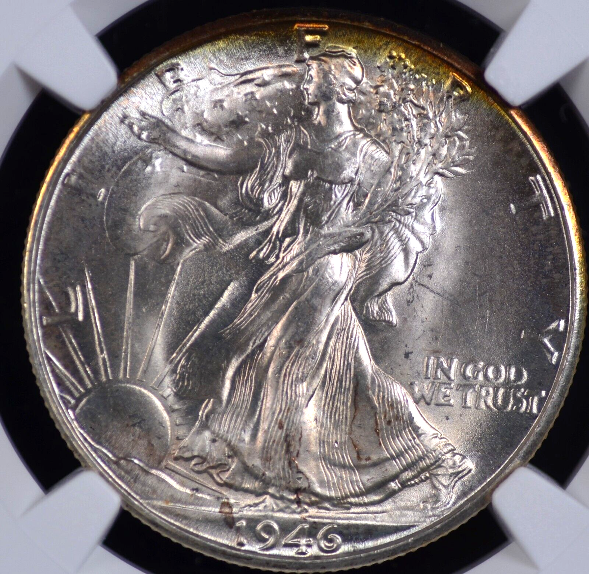 1946 D WALKING LIBERTY HALF DOLLAR NGC MS 66 CRISP WHITE GEM WITH