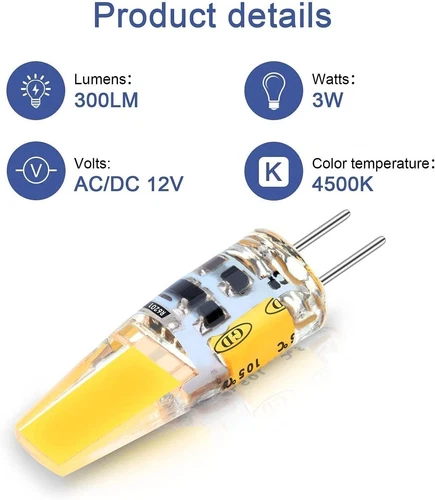 LED G4 Halogen-COB Lampen Warmweiß Stiftsockel Leuchtmittel Dimmbar 12V AC/DC - Bild 6 von 33