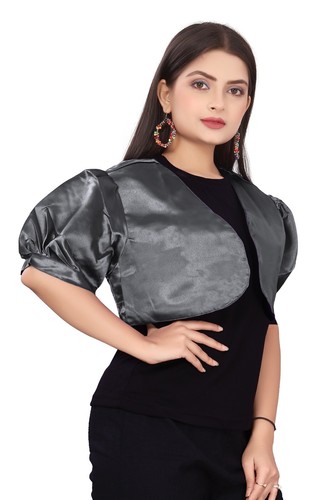 Satin Cropped Bolero Koti Kurzarm Damen Bolero Cardigan Bolero Jacke S109 - Bild 70 von 210