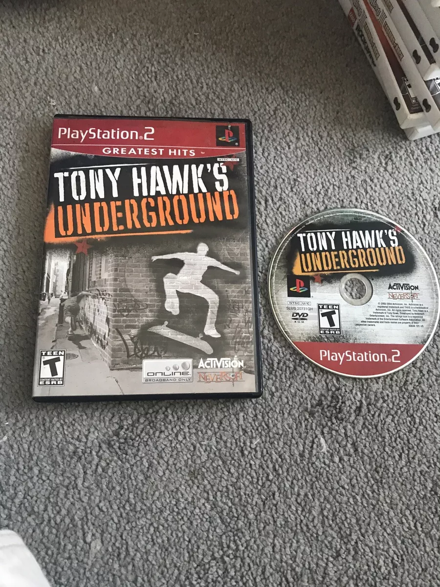 TONY HAWK'S UNDERGROUND game for PS2 PLAYSTATION 2 W/CASE GH