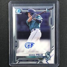 2021 Bowman Chrome GEORGE FELIZ Prospect 1st Bowman Auto Base #GF