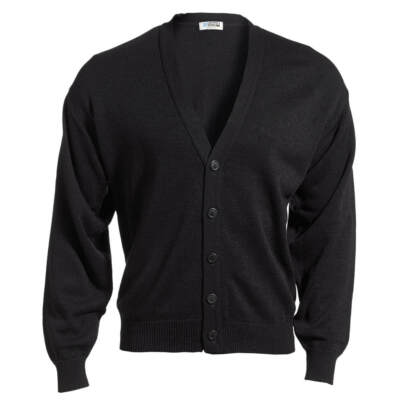 NKNIT トップス Edwards 4XL Big Men Jersey Knit Acrylic Cardigan Black Long Sleeve