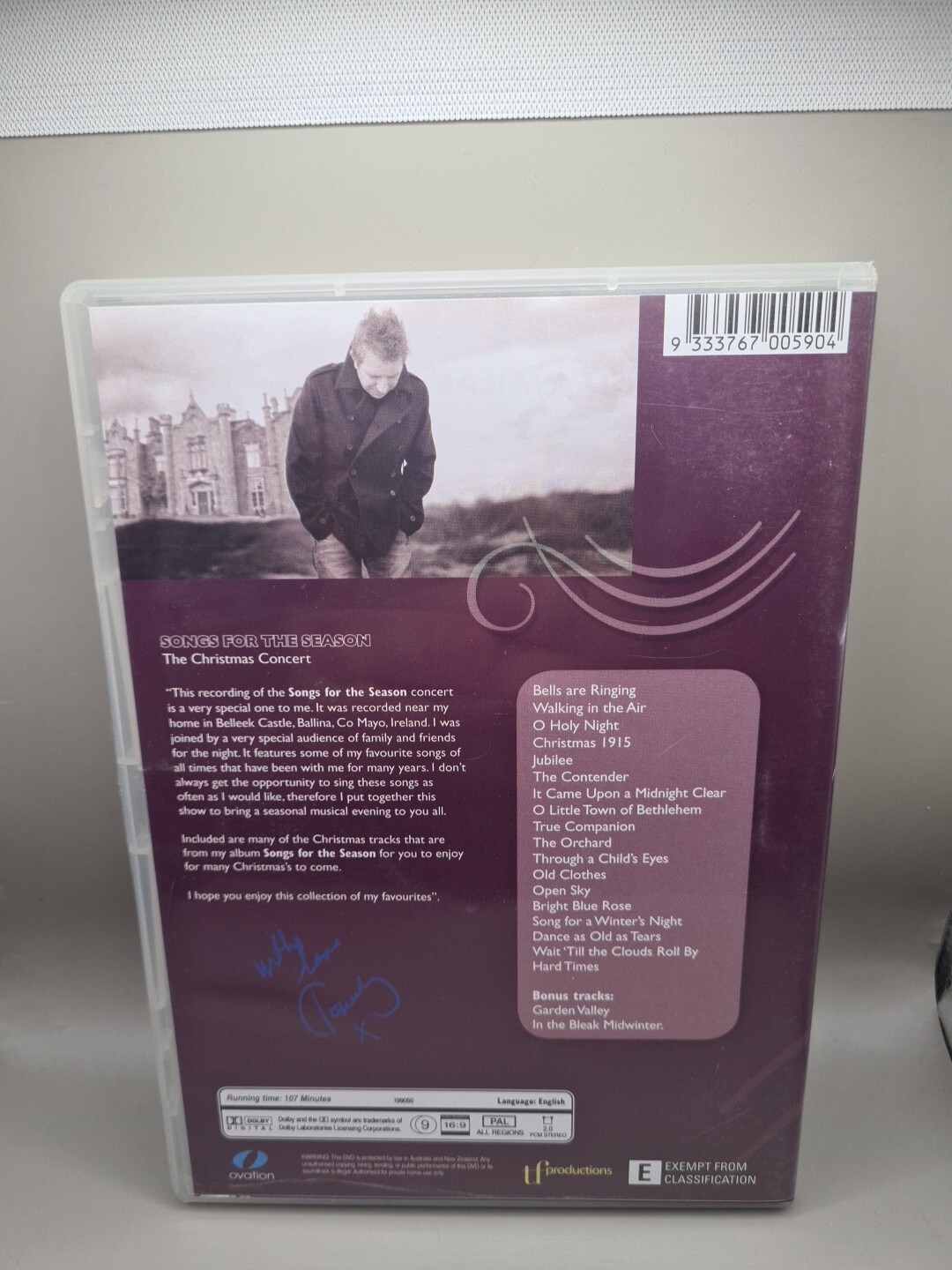 Tommy Fleming - Songs for the Season : the Christmas Concert (DVD, 2009 ...