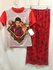 Marvel Shang-Chi Youth Boys 2 Piece Pajama Set Shirt Pants Red With Print Med