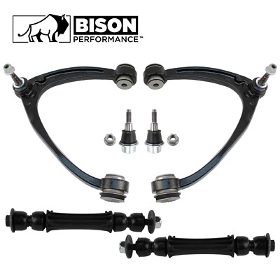 Bison Performance 6pc Front Upper Control Arm Sway Bar Link Kit For Chevy GMC