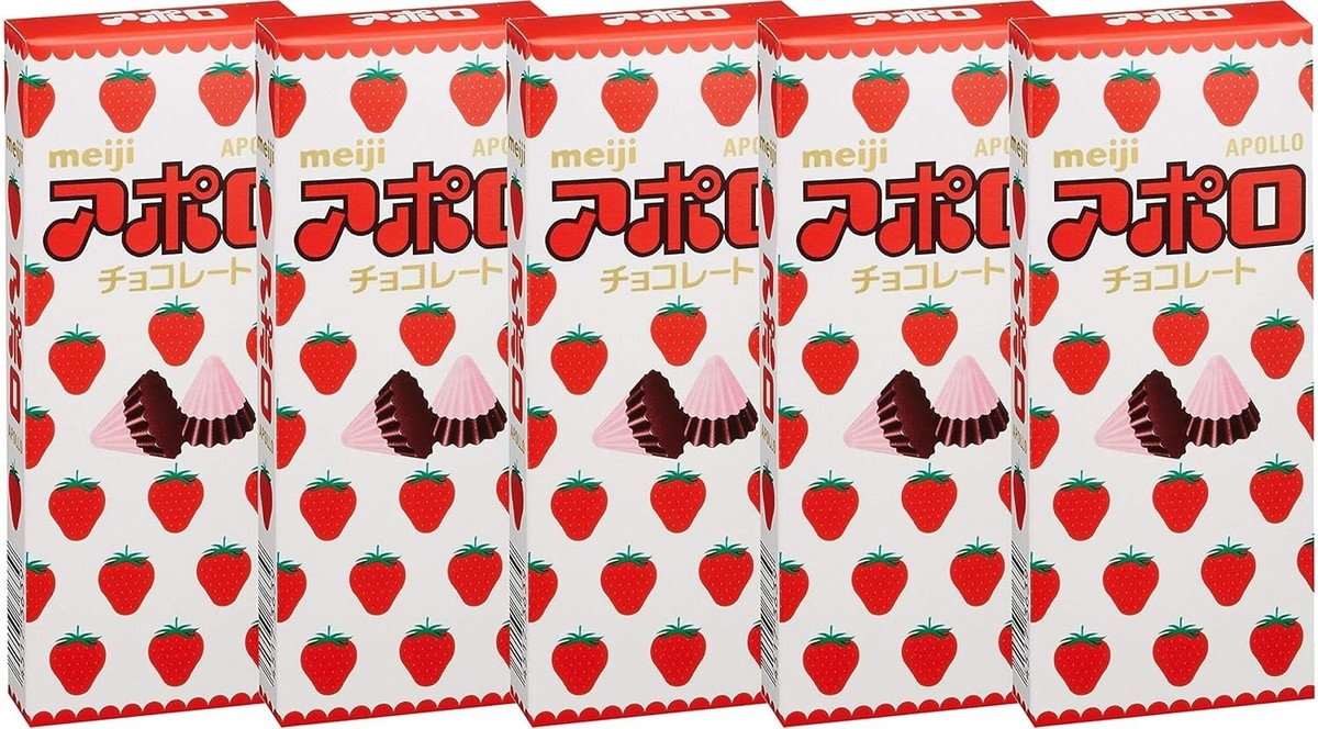 Meiji Apollo Strawberry Chocolate Net Wt. 1.61oz/46g (5 Pack) | eBay