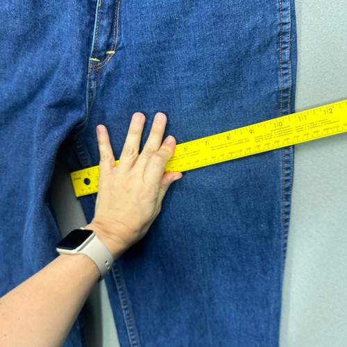 Vintage 70s Jeans Denim Womens 24" Waist High Rise Straight Embroidered Pockets - Picture 4 of 12
