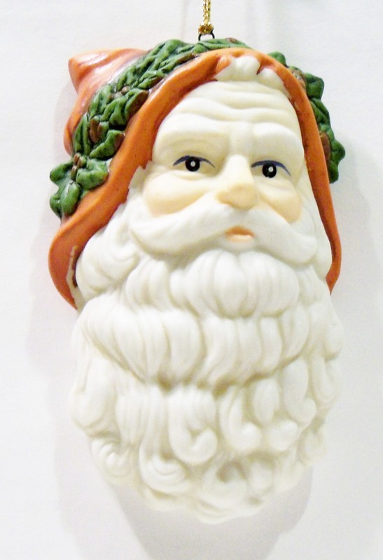 Santa Claus Head Old Fashioned Midwest Importers Taiwan Ceramic Vintage Ornament