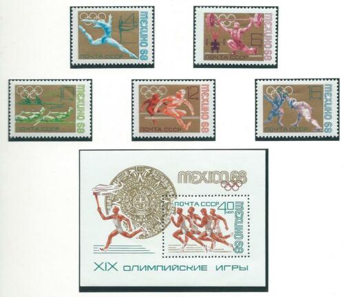 Russia Olympic Games Grenoble and Mexico 1968 2 perforated sets and block MNH - Picture 1 of 2
