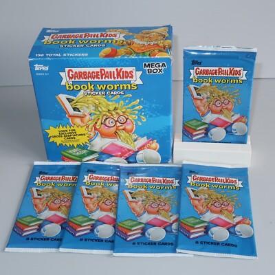 LEER Müll Eimer Kinder Buch Würmer Topps Trading Card Display Box und 5 Verpackungen