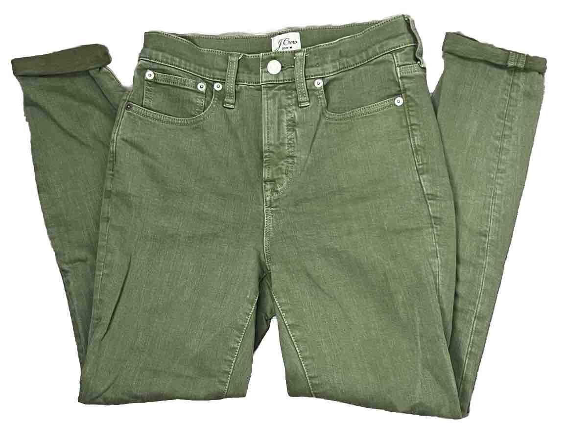J Crew Green Stretch Skinny Rolled Hem Denim Jeggings Women Size 26