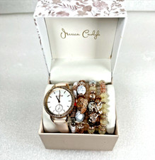 New Jessica Carlyle Ladies Watch Analog 4 Stackable Bracelets Rose Gold Tone