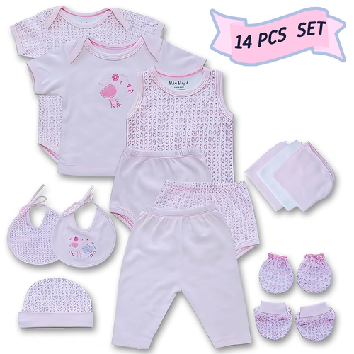 Newborn Essentials Baby Girl Outfits – 14Pcs Baby Gift Set 0-3 Months, Newborn B