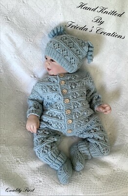  Neu Handgestrickt Baby Jungen Strampler Set 19 20  Reborn Baby / Newborn 