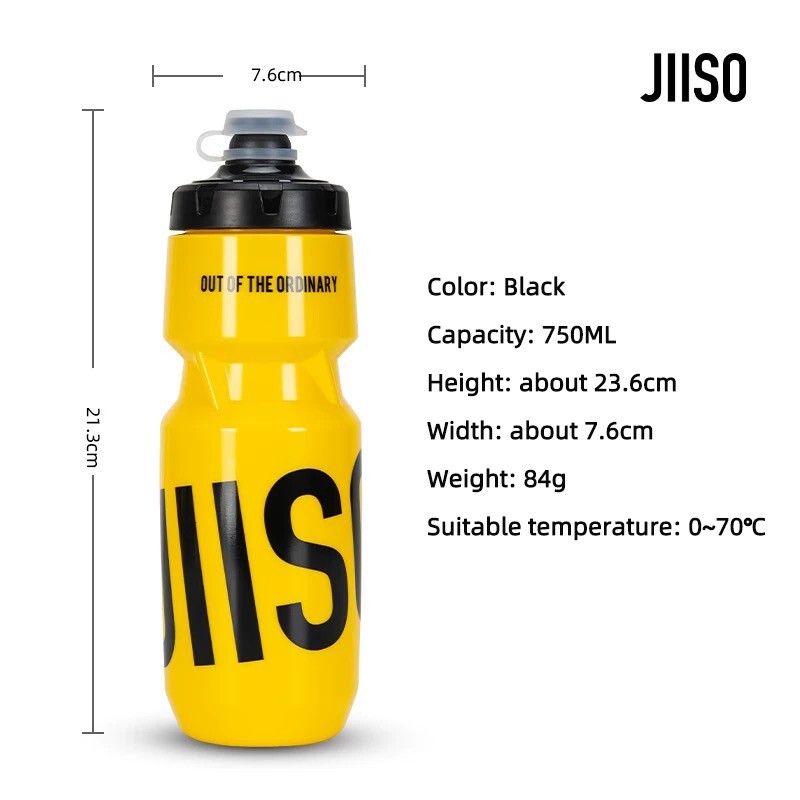 JIISO Bike Water Bottle BPA-Free,620ml/750ml Cycling Sports Squeeze Bottle