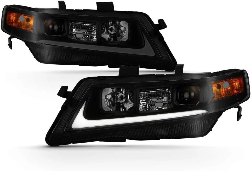 Faros proyectores de tubo LED negros ahumados izquierda+derecha Acura TSX CL9 2004-2008 Foto 2 de 4