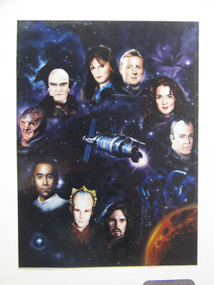 Babylon 5 cast print signed by artist Rob Prior,art 4.75x3.5 on 8x4.5in card