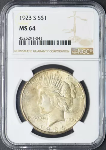 1923-S Peace Silver Dollar - NGC MS64 - ✪COINGIANTS✪