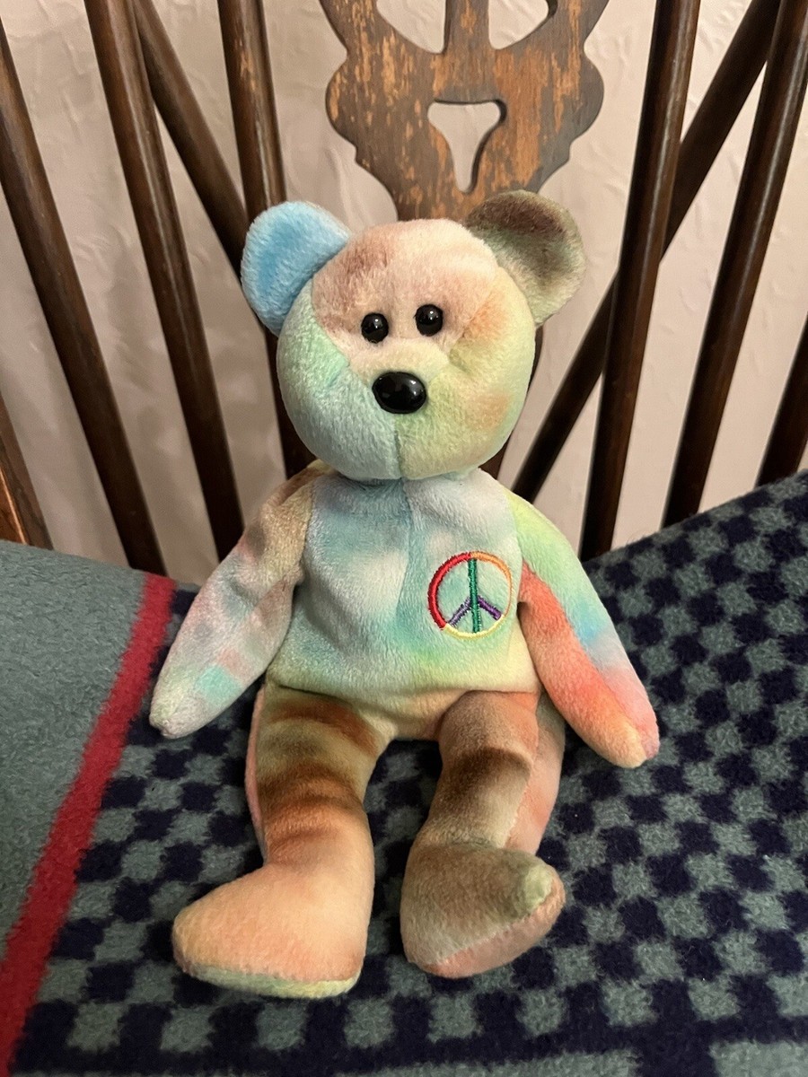 Ty Beanie Baby Retired Peace Bear (No Tag) UK