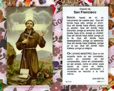 Oracion de San Francisco - Spanish - Laminated Holy Card GAN#SP130