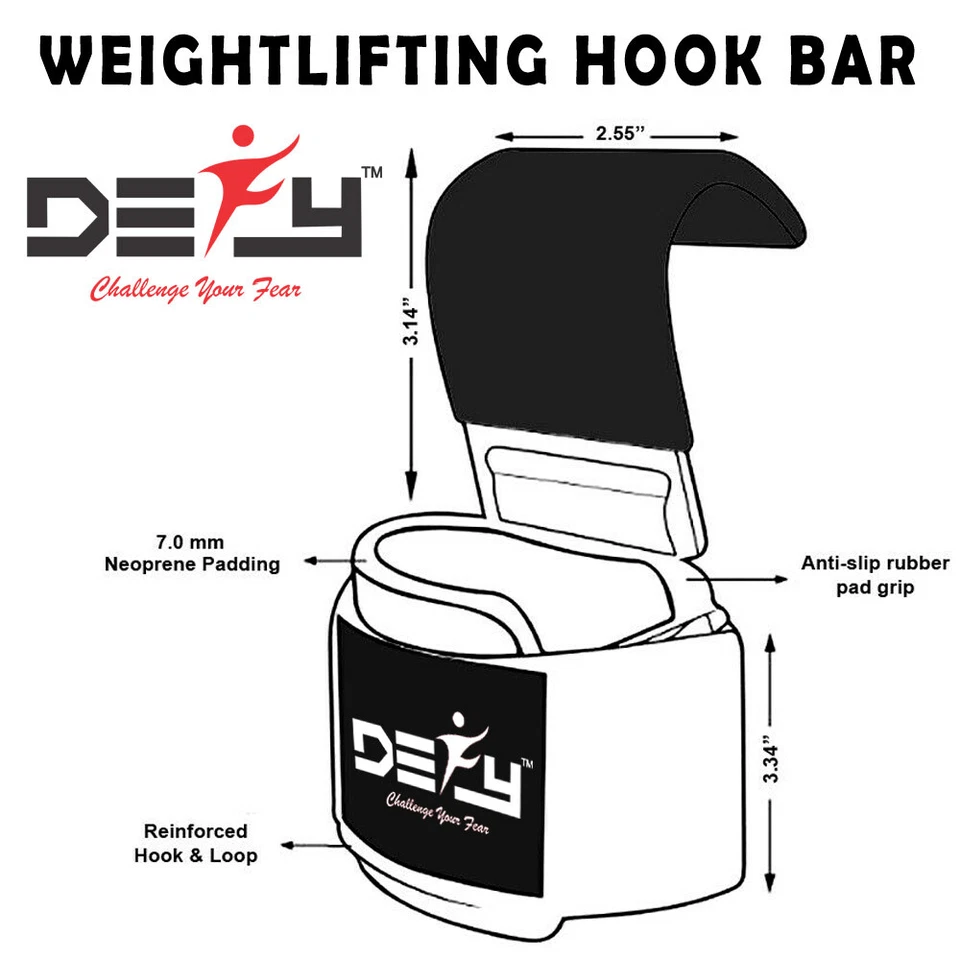 DEFY Nuevo Levantamiento de Pesas Entrenamiento de Potencia Gancho Barra Gimnasio Correas Soporte para Muñeca  Foto 3 de 3