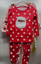 18M Carters Just One You 4pc Holiday Santa Red  Reindeer Pink Pajama Sets