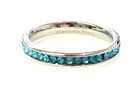 QVC Steel by Design Crystal Birthstone Eternity Band Ring Aquamarine March SZ 5 — photo 4