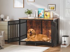 Heavy Duty Furniture Style Dog Crate End Table Wooden Cage for Large Breed Dogs