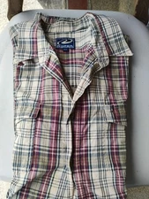 Roper Men Size XLT Long Sleeve Button Up Down Western Shirt Gray/White Striped