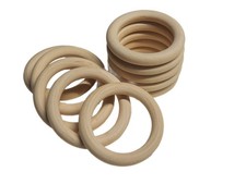 Holzringe ∅ 70 mm natur - 10 Stück zum Basteln, Deko