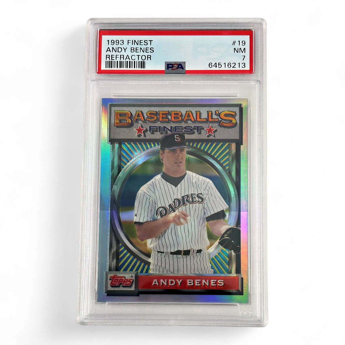 Andy Benes 1993 Finest Refractor #19 Graded NM PSA 7