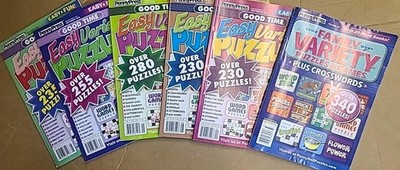 Lot of 6-5 PP GOOD TIME Easy/Fun VARIETY PUZZLES +1 Family Variety Puzzles/Games