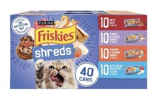 Purina Friskies Shreds Gravy Variety Pack, Wet Cat Food, 5.5 oz Cans, 40 Pack